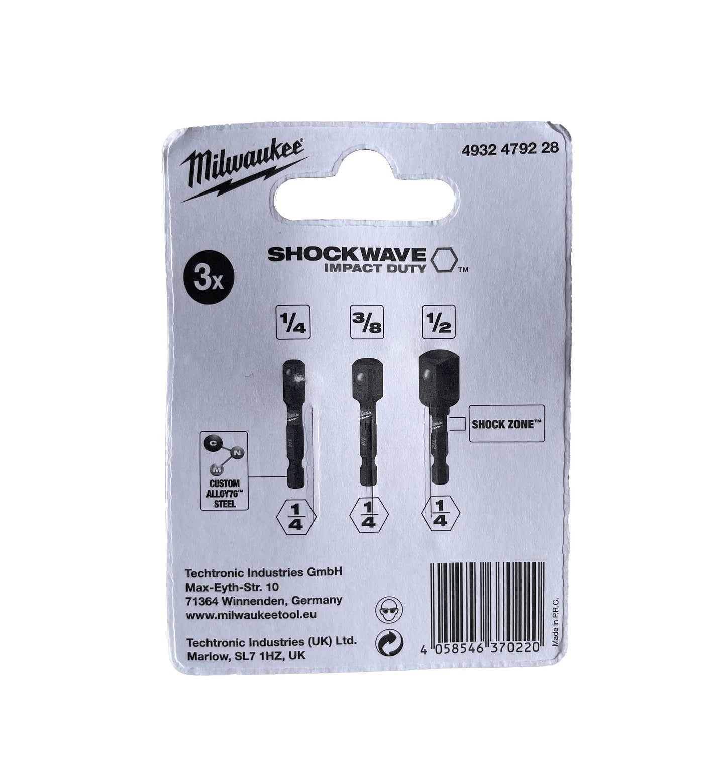 Jeu de 3 adaptateurs SHOCKWAVE IMPACT DRILL Milwaukee