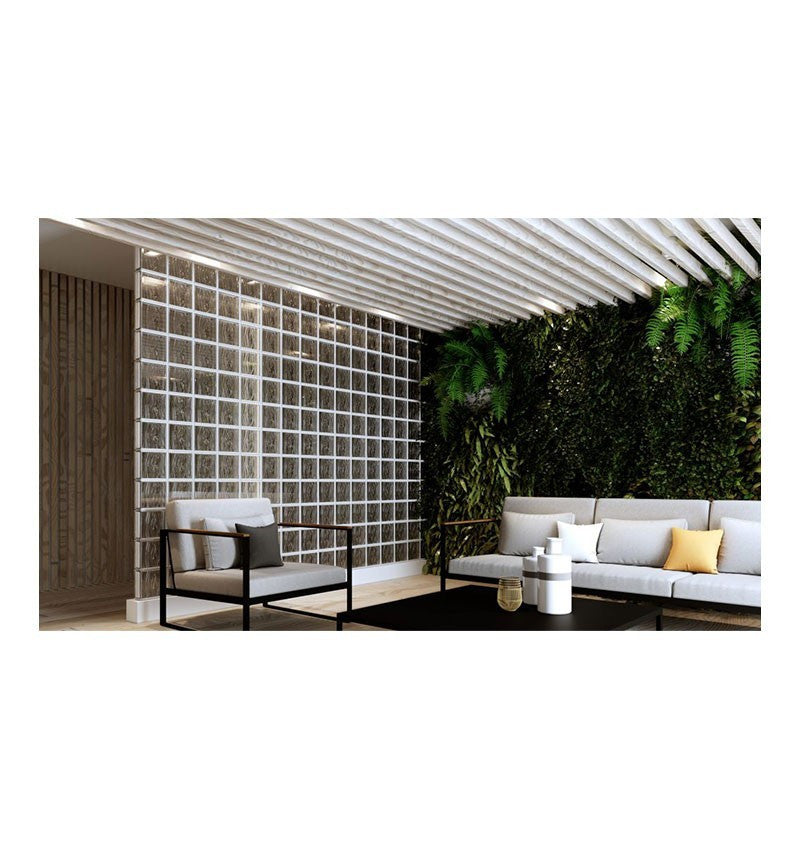 Bloc de verre transparent Clear Wave 19x19x8 cm