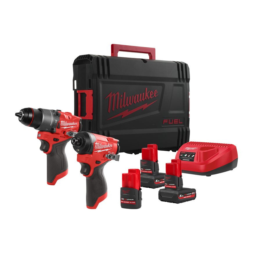Perceuse à percussion Powerpack M12 + visseuse à percussion + 3bat + chargeur + mallette Milwaukee M12 FPP2A2-5253X MILWAUKEE -