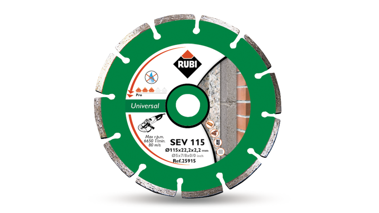 SEV-115 Pro Rubi lame diamantée segmentée pour chantier de construction générale