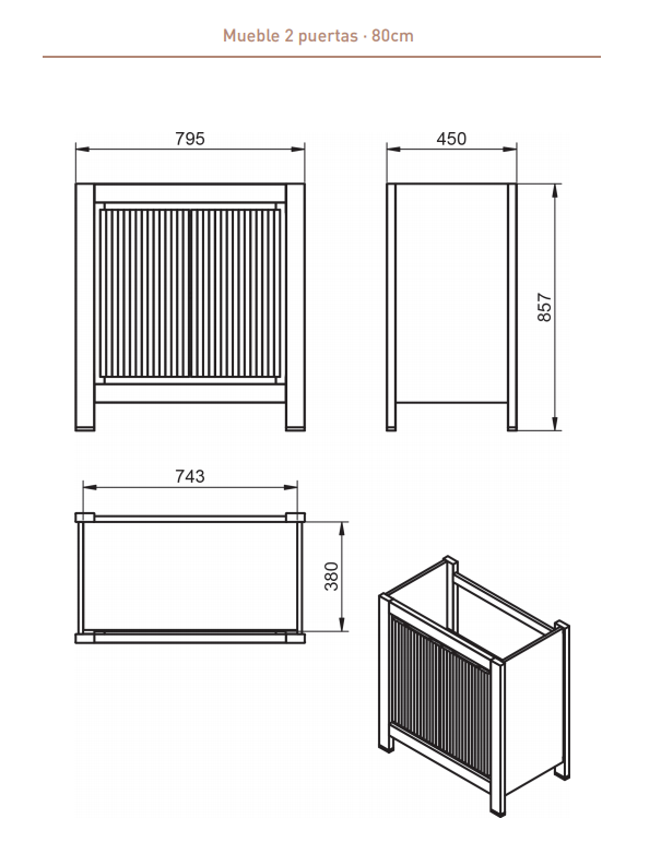 Ensemble de meubles de salle de bain VEGA + Plan de travail 80 COULEURS + Lavabo 40 COULEURS Avio VisoBath