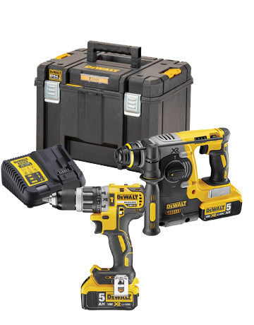 Kit d'outils Dewalt DCK207P2TB - perceuse + marteau + 2 bat. + mallette
