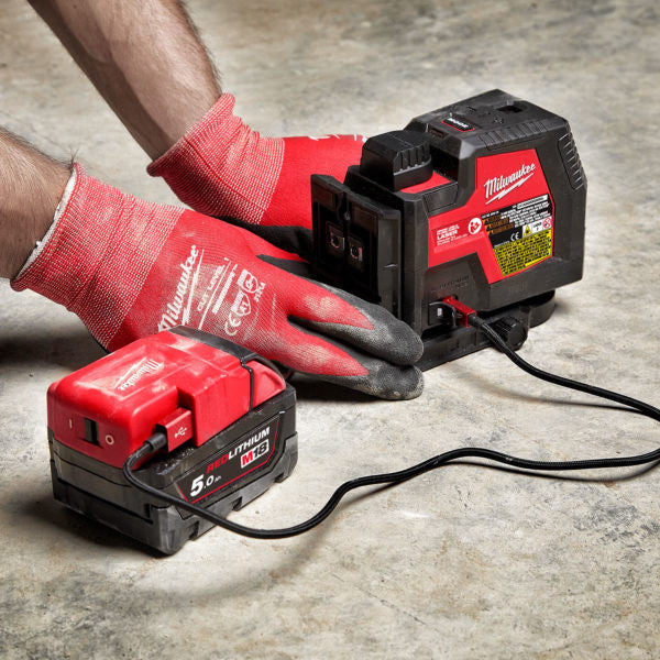 Laser Vert 2 Lignes Avec Aplomb REDLITHIUM USB Milwaukee L4CLLP-301C