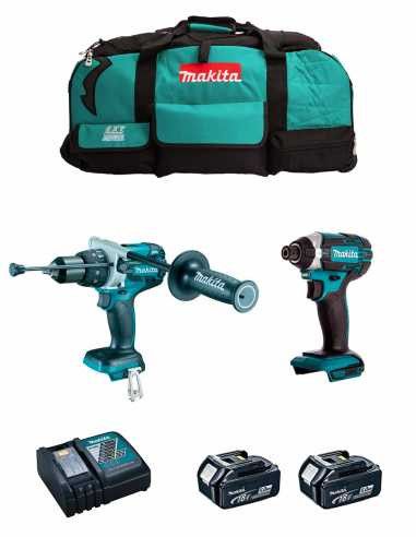 Kit Makita Marteau perfurateur DHP486 + Toournevis à chocs DTD152Z + 2bat 5Ah + chargeur + sac LXT600 DLX2488BL2