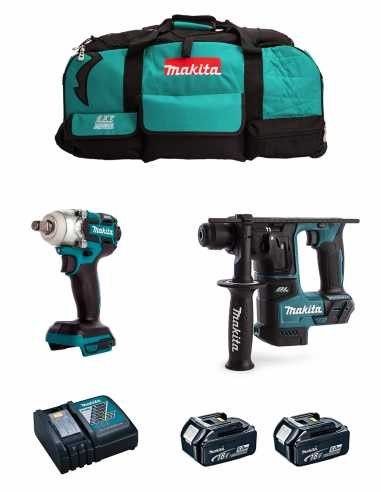 Kit Makita Clé à chocs DTW285 + Marteau DHR171 + 2bat 5Ah + chargeur + sac LTX600 DLX2281BL2