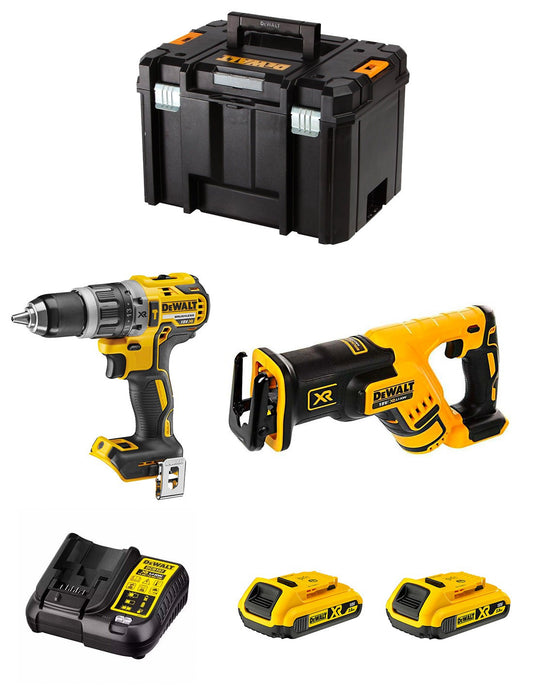 Kit Dewalt Marteau Perforateur DCD796 + Scie à guichet DCS367 + 2bat 2Ah + chargeur + TSTAK VI DCK277D2