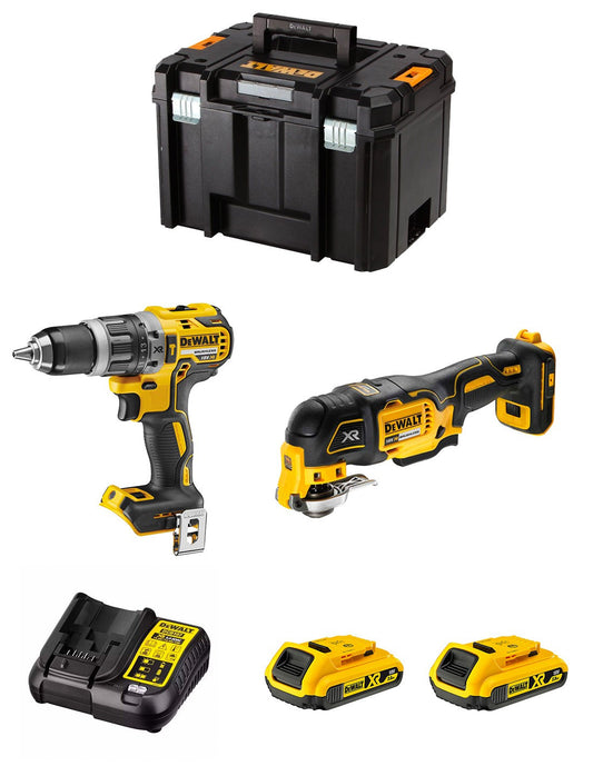 Kit Dewalt Marteau perforateur DCD796 + Multi-outil DCS355 + 2bat 2Ah + Chargeur + TSTAK VI DCK255D2