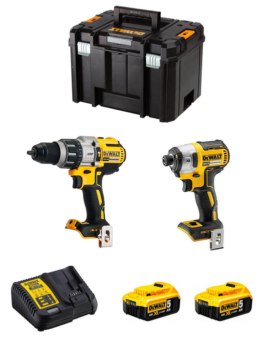 Kit Dewalt Marteau perforateur DCD996 + Tournevis à chocs DCF887 + 2bat 5Ah + Chargeur + TSTAK VI DCK287P2