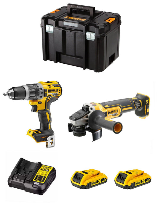 Kit Dewalt Marteau perforateur DCD796 + Mini meuleuse DCG405 + 2bat 2Ah + Chargeur + TSTAK VI DCK205D2