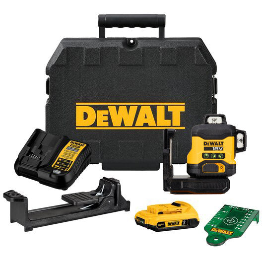 Niveau laser vert autonivelant à 3 lignes 360° avec batterie 18V Li-Ion 2Ah Dewalt DCLE34031D1