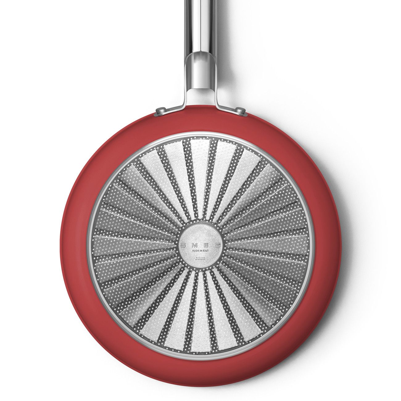 Lot de 4 poêles antiadhésives Smeg rouge mat