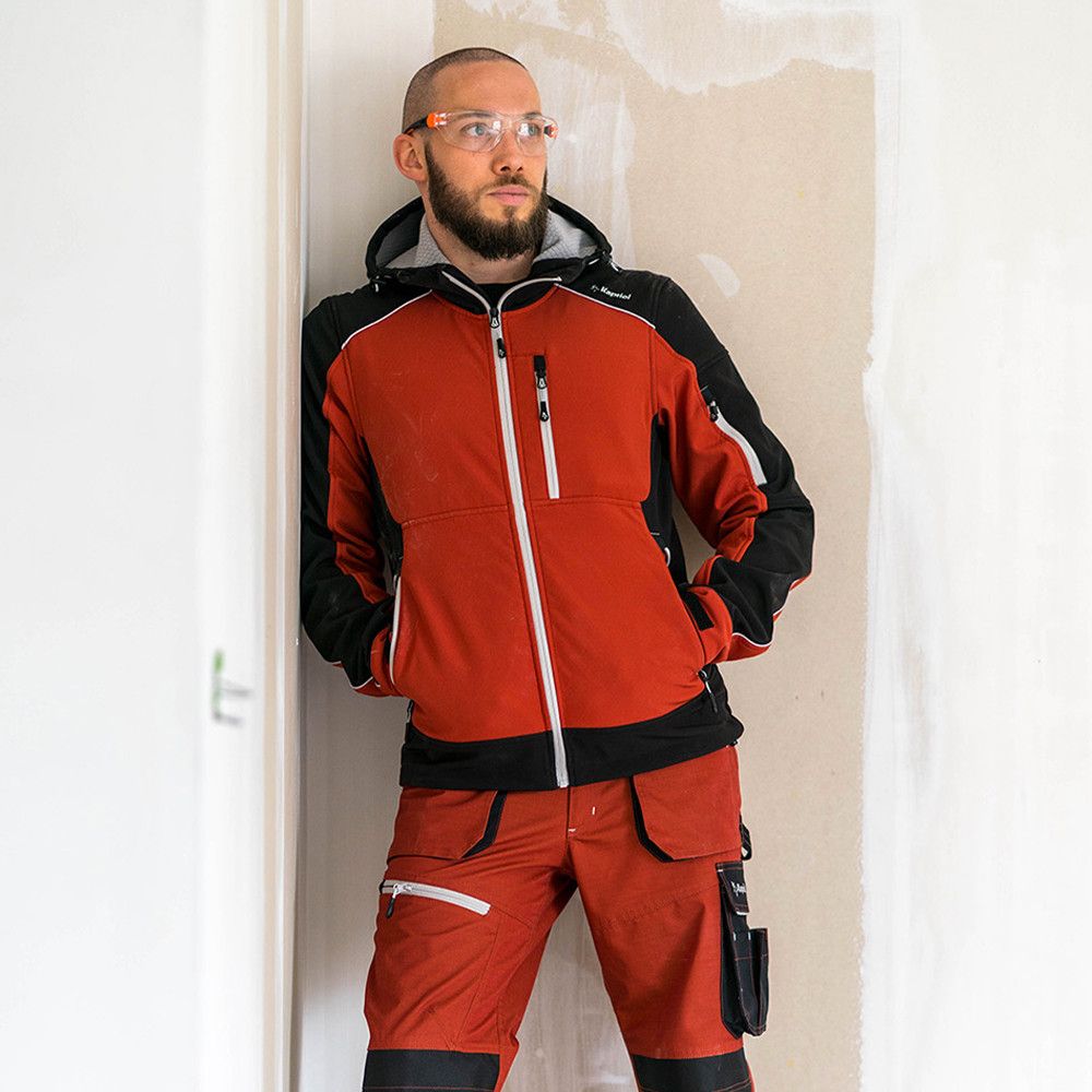 Veste de travail Softshell Kapriol Dynamic rouge/noir