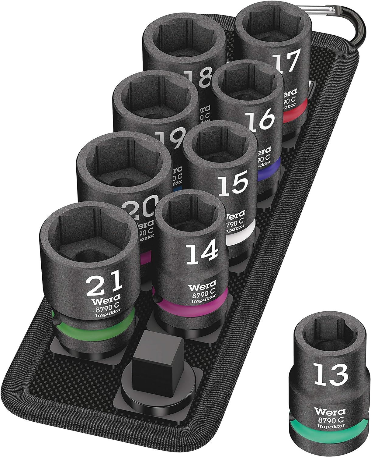 Jeu de 9 douilles dentraînement 1/2" Courroie C Impaktor 1 Wera