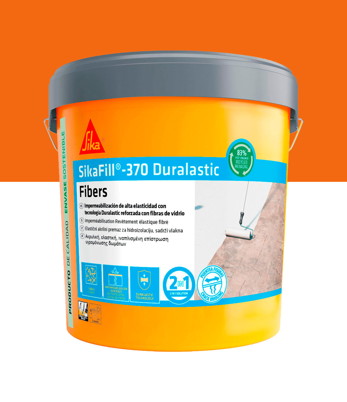 Sikafill-370 Fibres Peinture Imperméable Pot 5kg