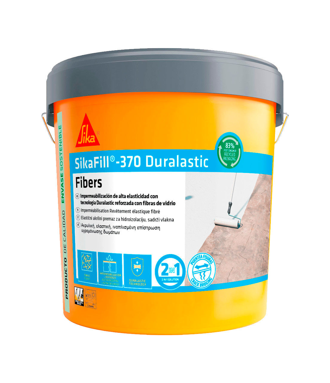 Sikafill-370 Fibres Peinture Imperméable Pot 5kg