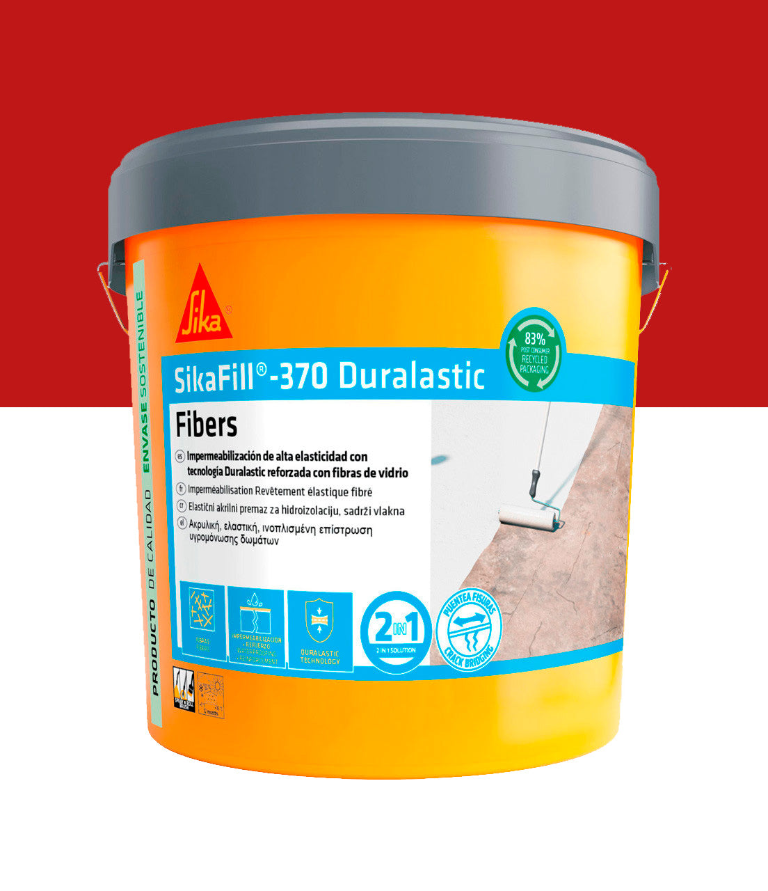 Sikafill-370 Fibres Peinture Imperméable Pot 5kg