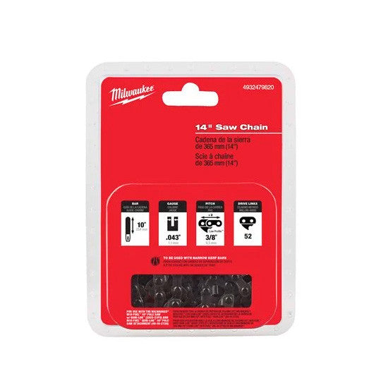 Chaîne pour tronçonneuses et scies d'élagage 35 cm Milwaukee M18FCHS35