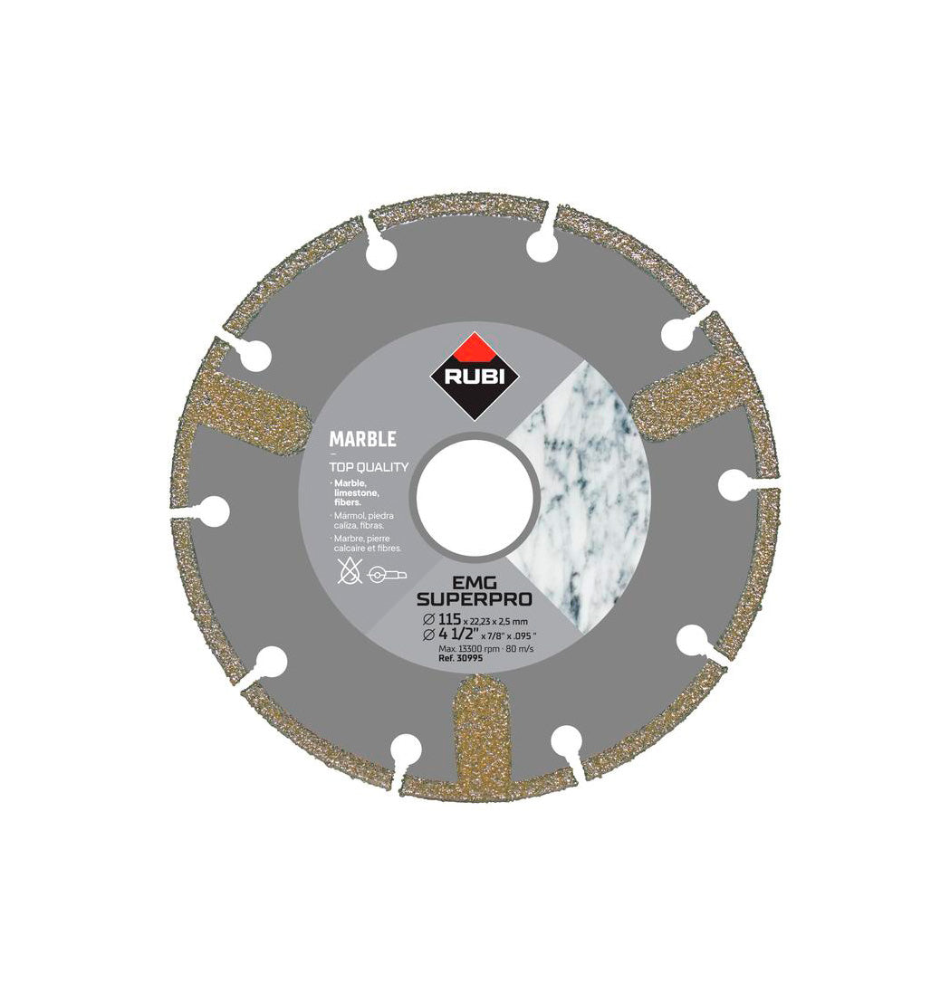 Disque diamant en marbre électrolytique EMG SUPERPRO 115mm Rubi 30995