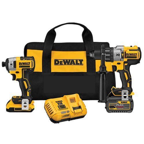 Set Dewalt DCK299D1T1 18v XR - Perceuse à percussion + Marteau perforateur + Sac + 2 Batteries LI-ION (2.0Ah+ 6.0Ah)