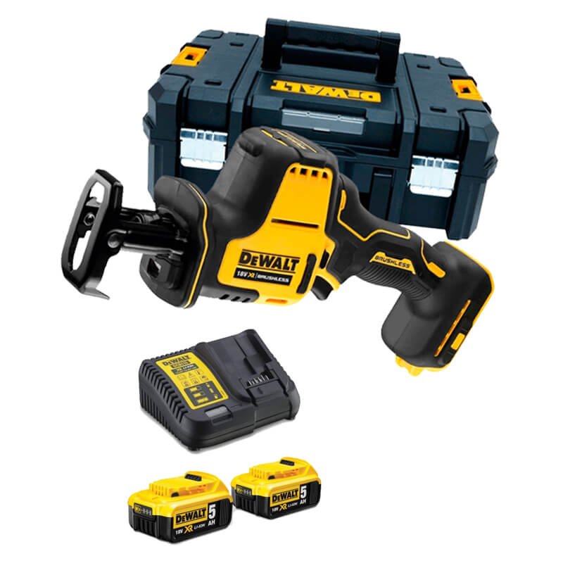 Mini scie à guichet sans balai 18V avec 2 batteries 5.0Ah et mallette de transport Dewalt DCS369P2
