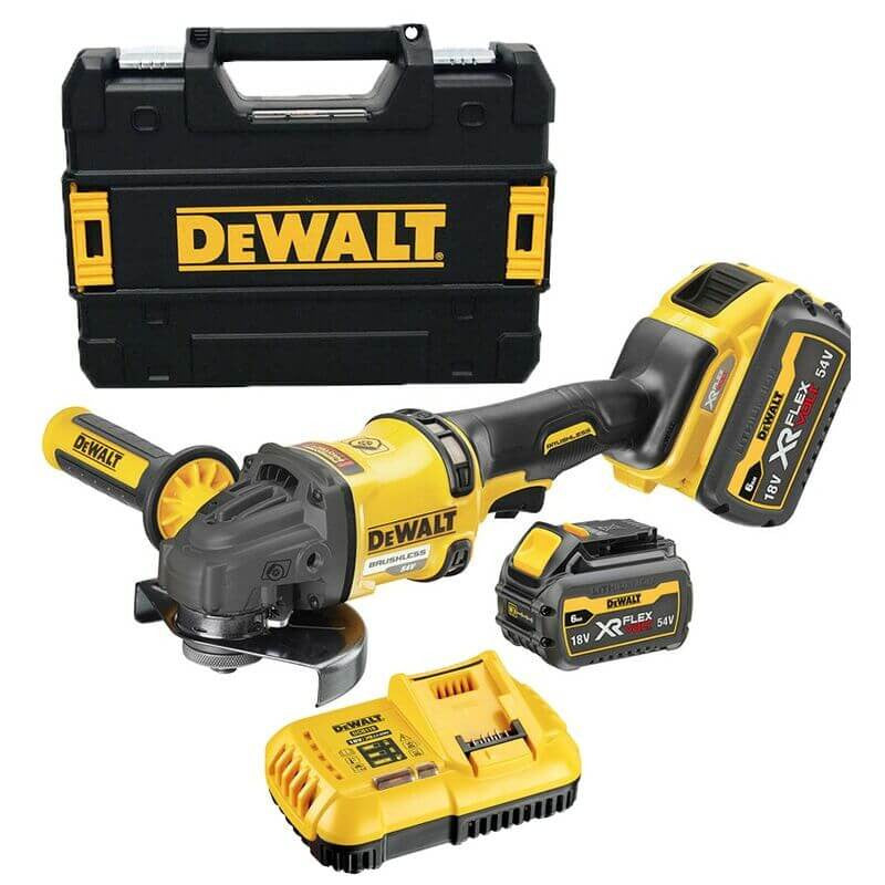 Mini meuleuse sans balais XR FLEXVOLT 54V/18V 125mm avec 2 batteries 6Ah et mallette de transport Dewalt DCG418T2