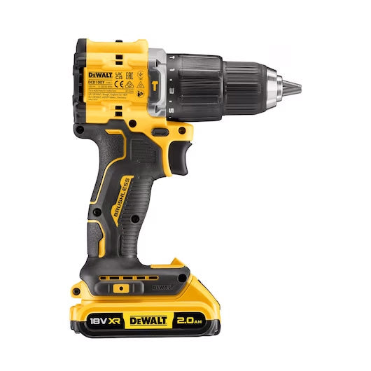 Marteau perforateur XR 18V Édition Limitée 100 ans avec 2bat 2Ah + Valise Dewalt DCD100YD2T