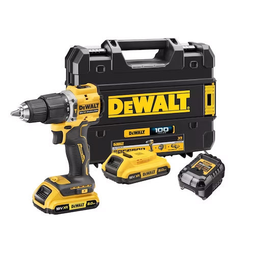 Marteau perforateur XR 18V Édition Limitée 100 ans avec 2bat 2Ah + Valise Dewalt DCD100YD2T