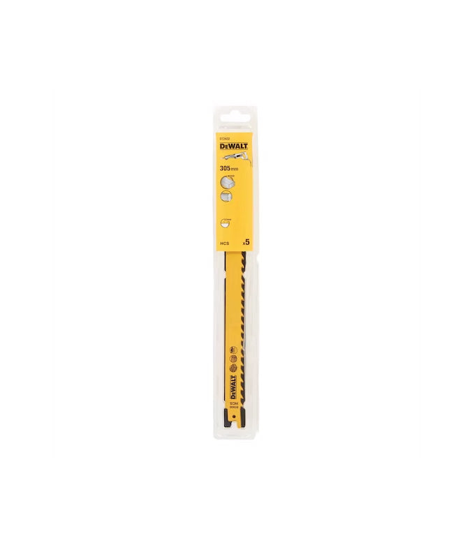 Lame de scie sabre HCS 305mm 5 unités Dewalt DT2432