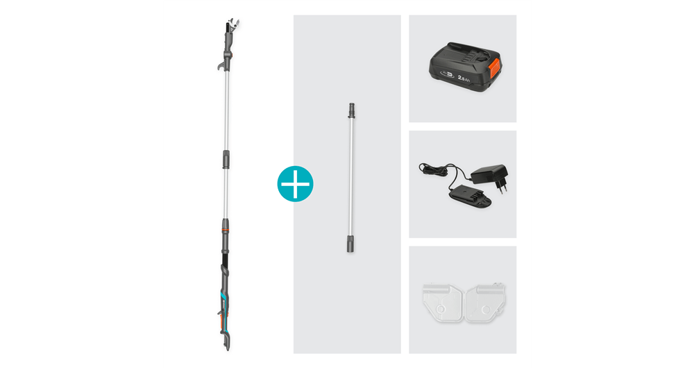 Ensemble coupe-branches télescopique Highcut 360/18V P4A chargeur + batterie Gardena 14776-20