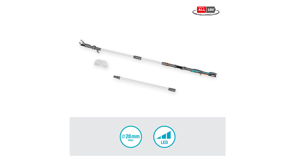 Ensemble coupe-branches télescopique Highcut 360/18V P4A chargeur + batterie Gardena 14776-20