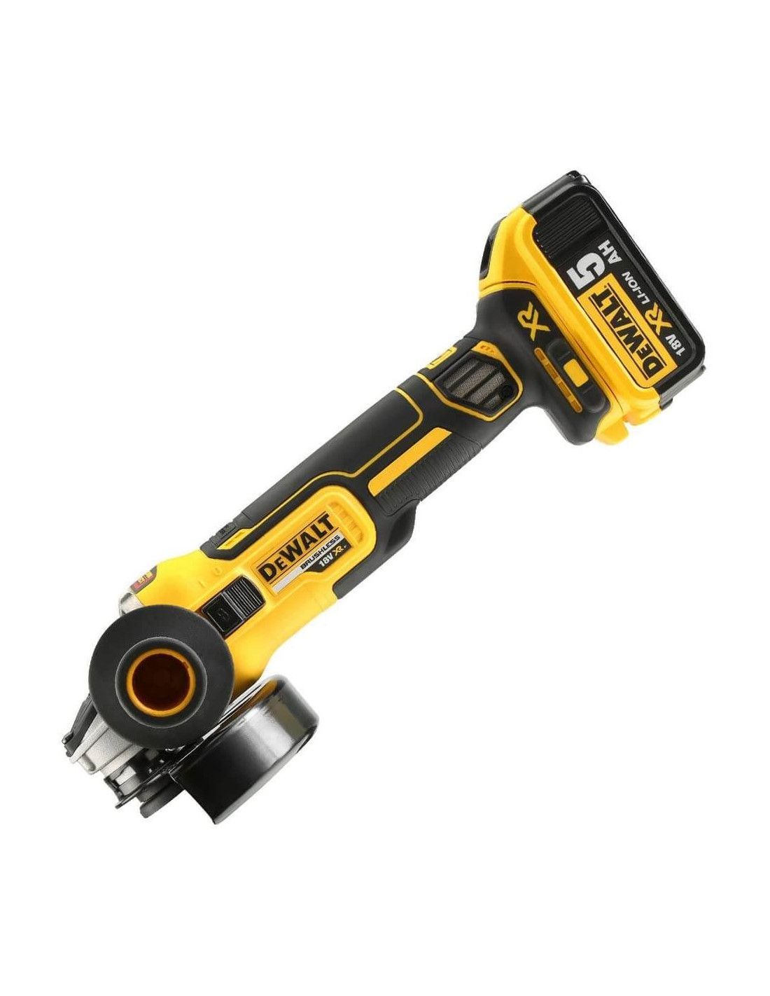 Meuleuse sans balais 18V XR 125mm avec 2 batteries 5Ah + disque Dewalt DCG405P2X