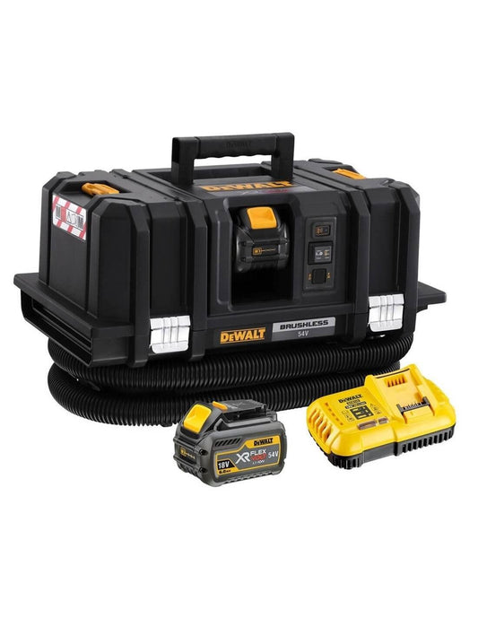 Dewalt 54V XR Flexvolt M-Class XR Aspirateur pour solides et liquides + 2 batteries 6.0Ah et chargeur DCV586MT2