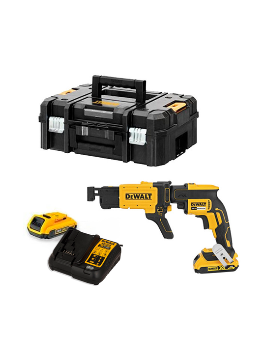 Visseuse pour plaques de plâtre Dewalt 18v 2 batteries 2.0 Ah avec valise de transport + Chargeur rapide de vis DCF620D2K