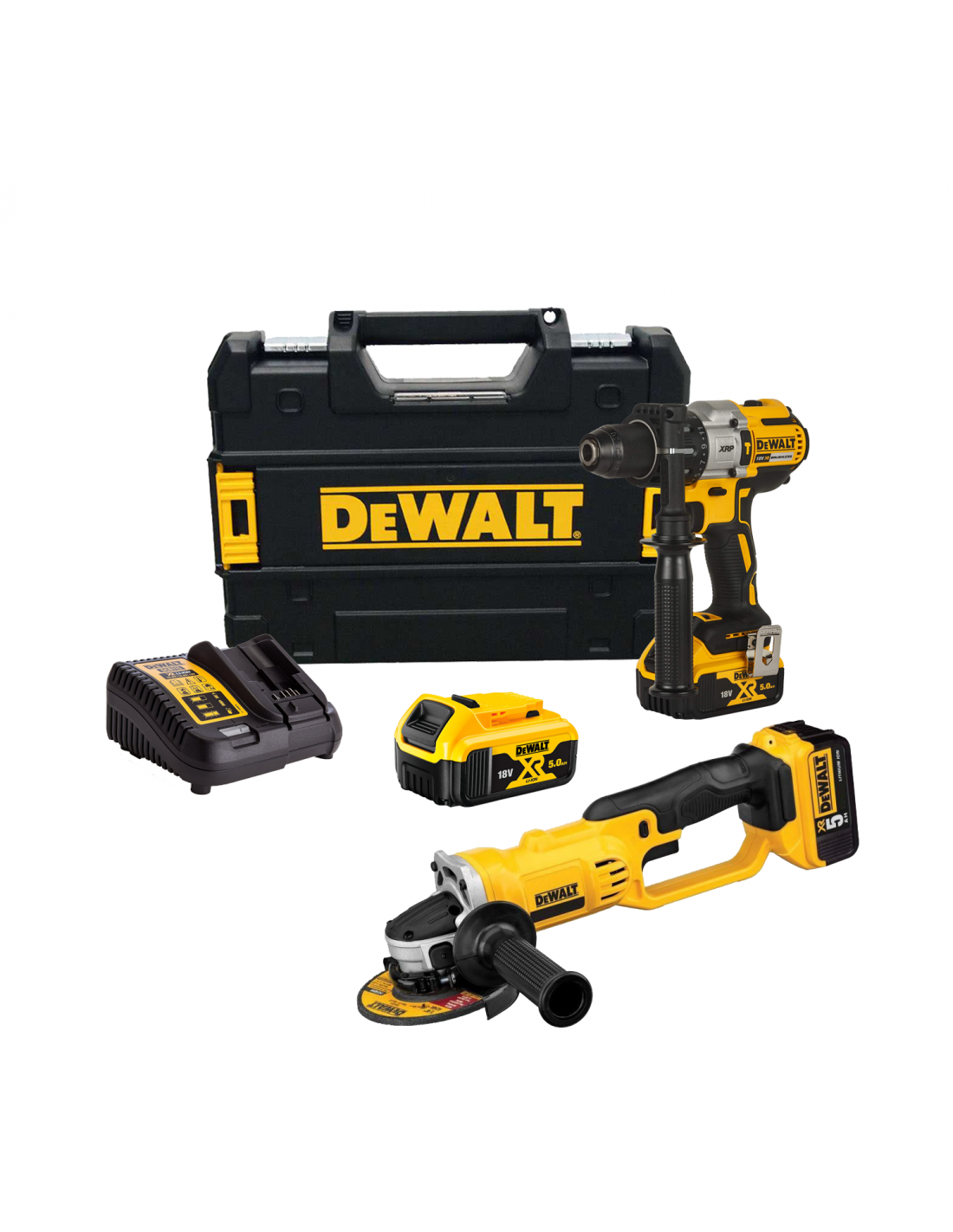 Combo Dewalt Marteau perforateur XRP DCD996P2 + Meuleuse DCG412N