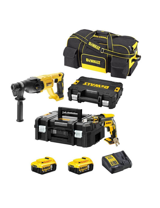 Combo Panneau de plâtre: DCF620+ DCH133 Dewalt 2 Batteries 5Ah 18V + Sac de transport