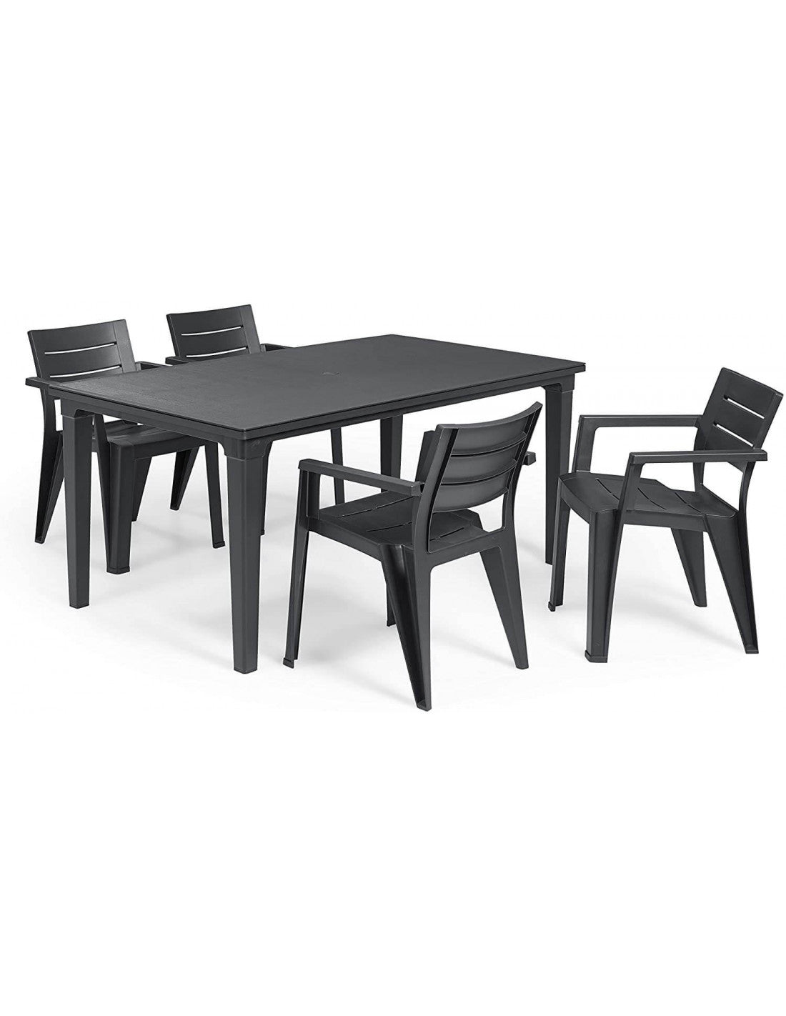 Ensemble future table + 4 chaises Julie Grafito Curver