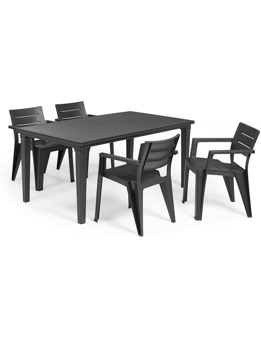 Ensemble future table + 4 chaises Julie Grafito Curver