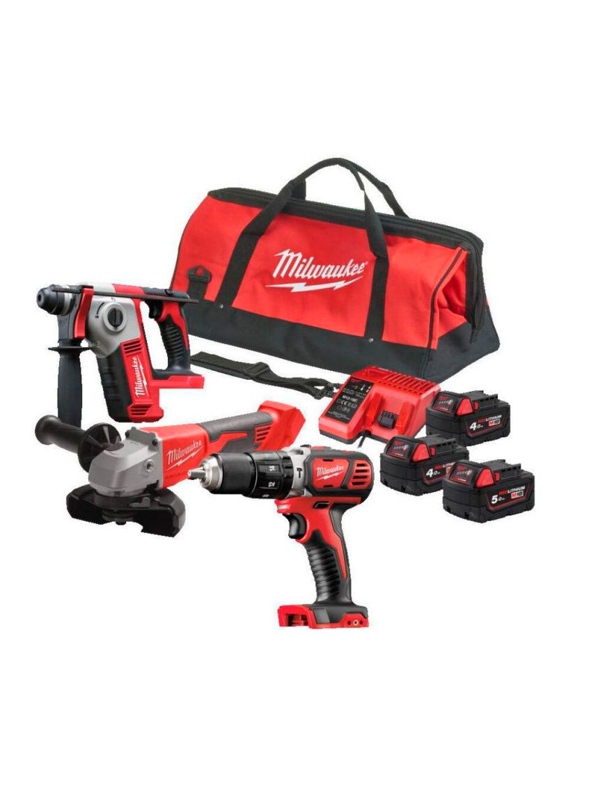Kit Plomberie 3 outils + 2bat 4Ah + bat 5Ah + chargeur + Sac Milwaukee M18 BPP3D-543B