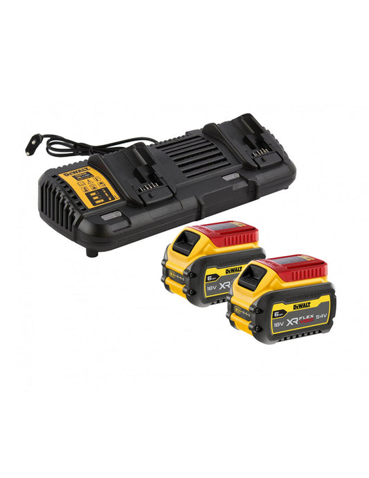 Kit 2 batteries XR Flexvolt 54V/18V 6.0Ah XR Flexvolt 54V/18V 6.0Ah Rail et chargeur double XR Flexvolt DCB132T2 Dewalt