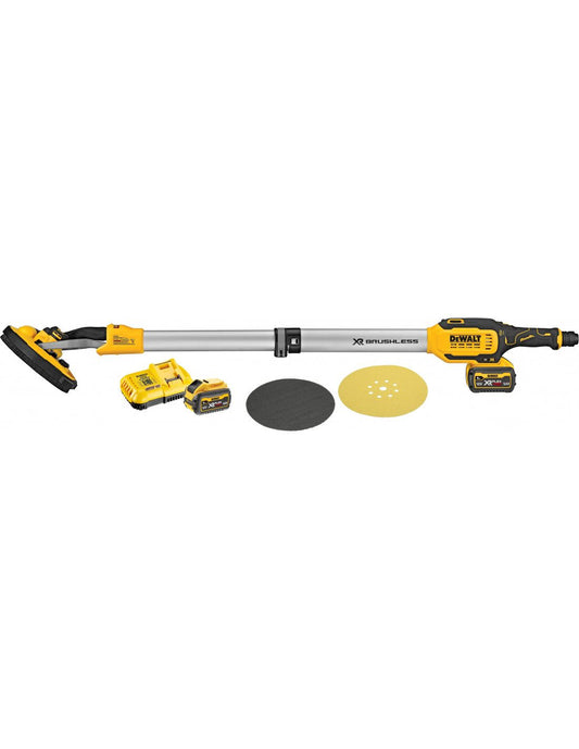 Ponceuse télescopique XR 18V sans balais pour plaques de plâtre avec 2 batteries 6.0Ah Dewalt DCE800T2