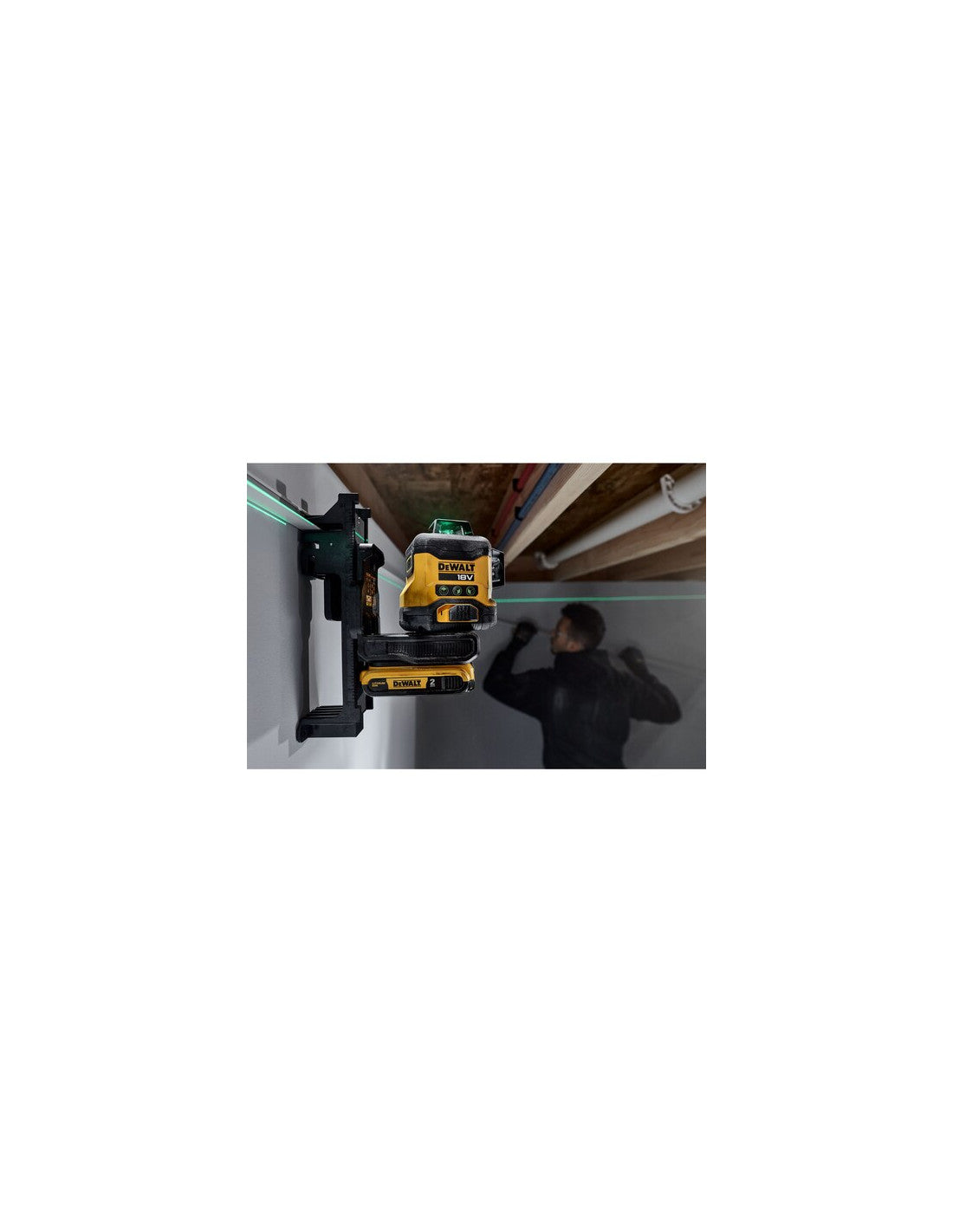 Niveau laser vert autonivelant à 3 lignes 360° avec batterie 18V Li-Ion 2Ah Dewalt DCLE34031D1