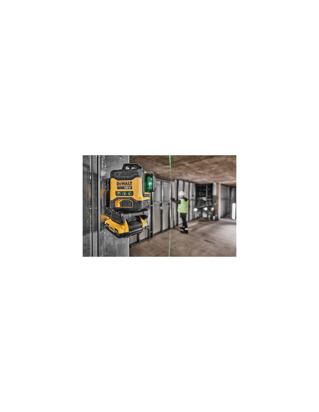 Niveau laser vert autonivelant à 3 lignes 360° avec batterie 18V Li-Ion 2Ah Dewalt DCLE34031D1