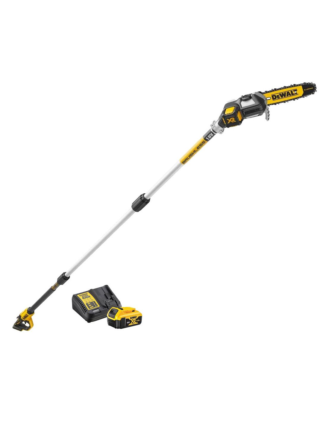 Dewalt DCMPS567P1 Sécateur à perche haute 18V 450cm alimenté par batterie avec batterie 5Ah