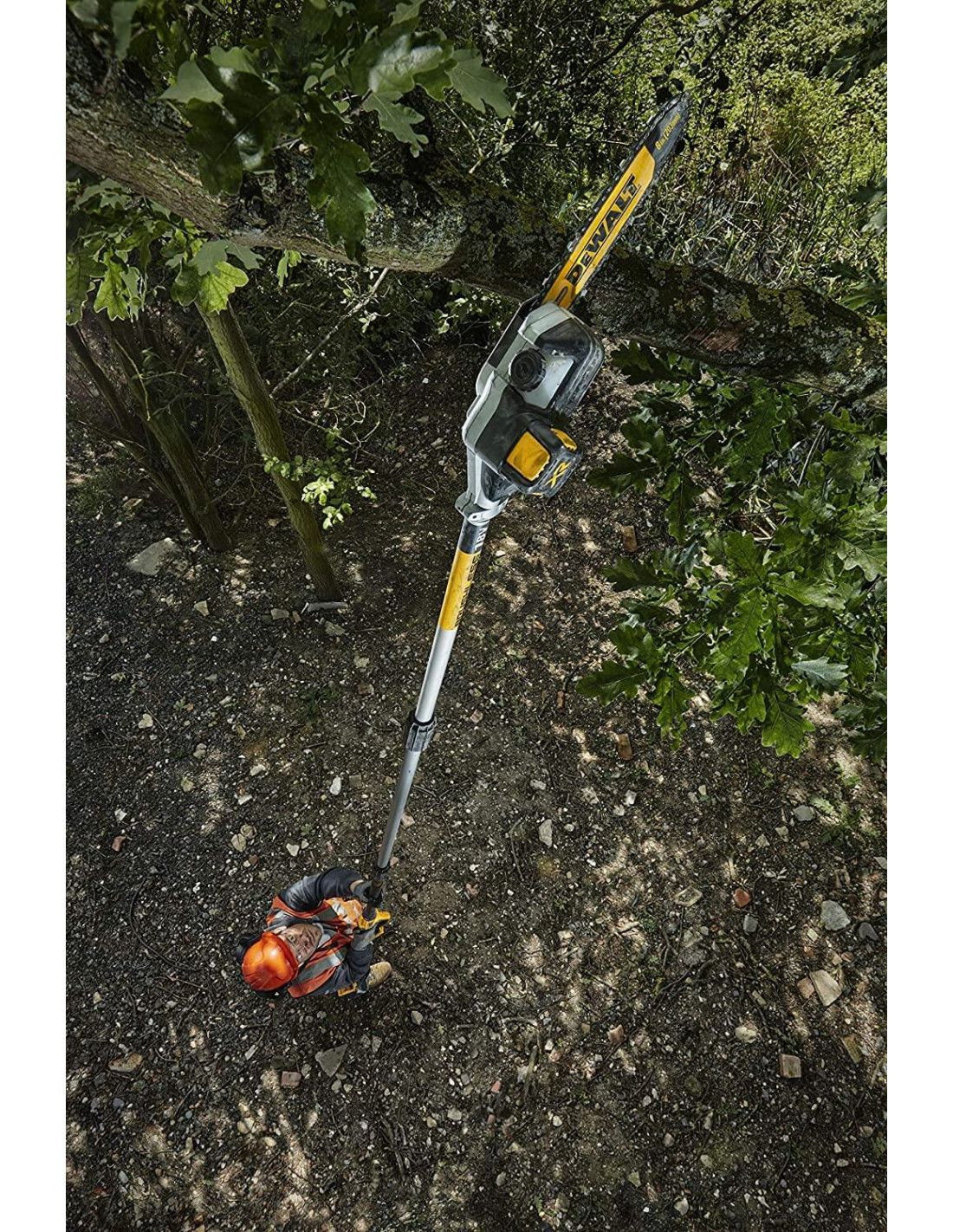 Dewalt DCMPS567P1 Sécateur à perche haute 18V 450cm alimenté par batterie avec batterie 5Ah