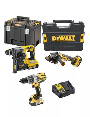 Dewalt Power Kit Marteau + Perceuse + Meuleuse à batterie DCK393P3T
