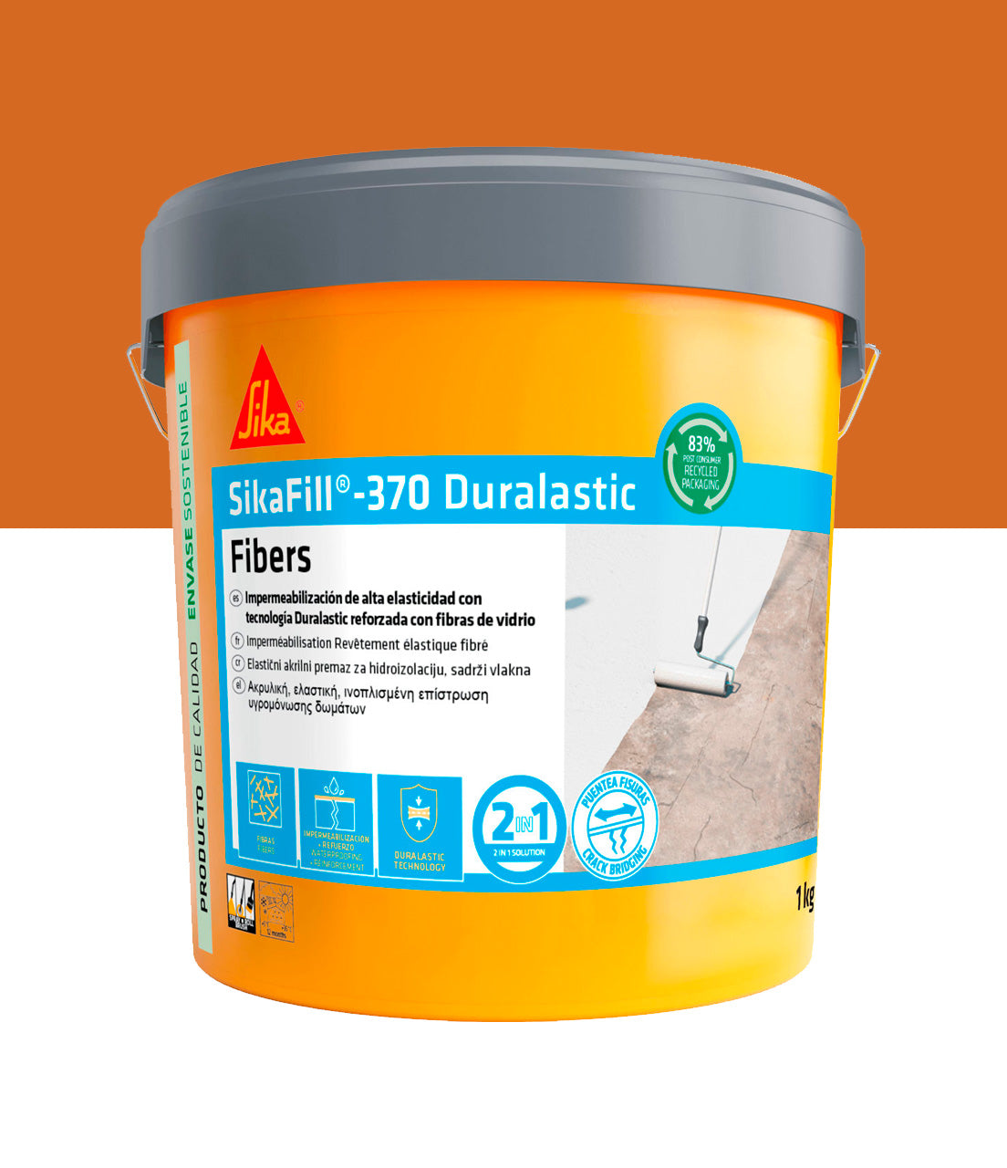 Pot de peinture imperméable Sikafill-370 Fibres 20 kg