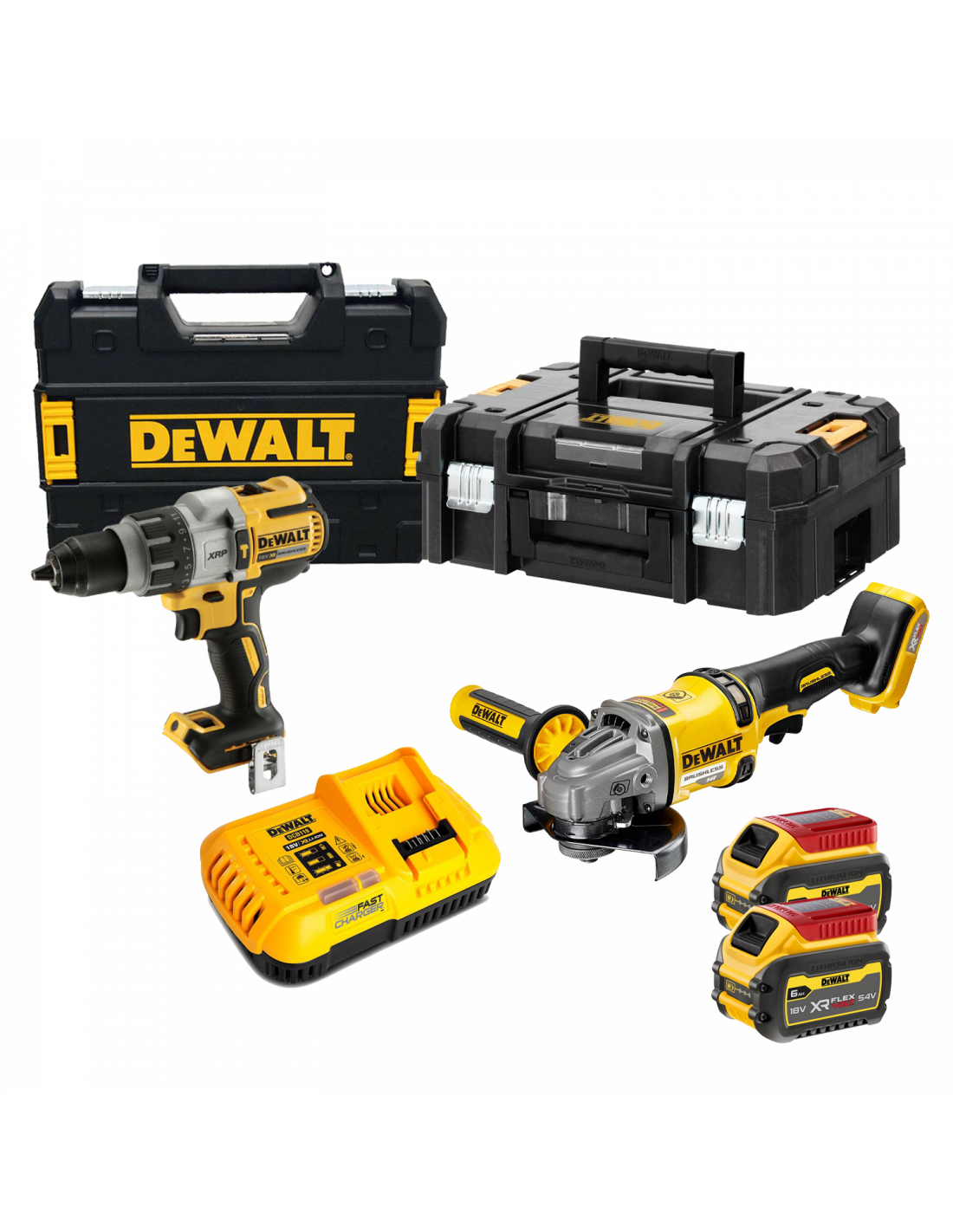 Ensemble marteau perforateur DCD996 + meuleuse 54V Flexvolt DCK2055T2T Dewalt