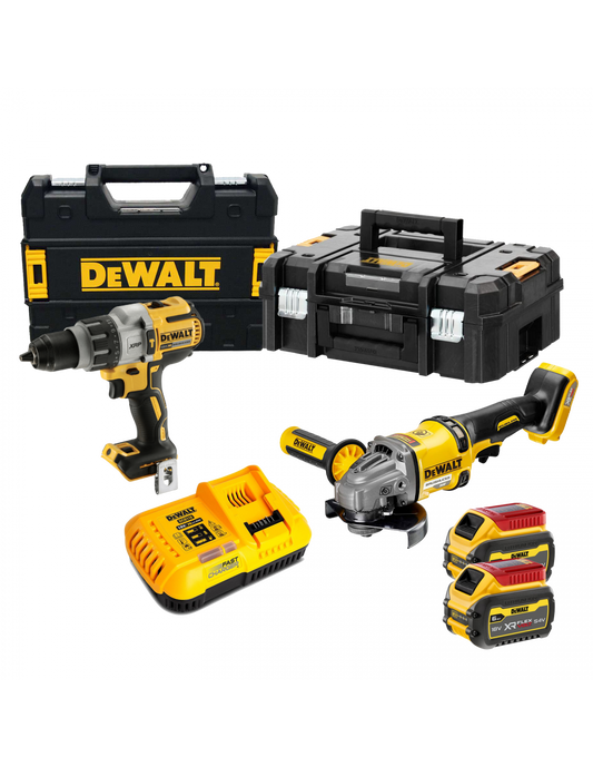 Ensemble marteau perforateur DCD996 + meuleuse 54V Flexvolt DCK2055T2T Dewalt