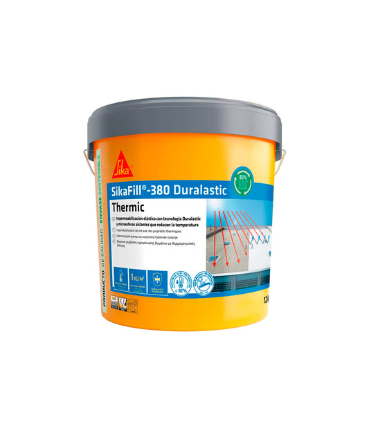 Sikafill-380 Thermic Blanc 12kg Imperméabilisant élastique aux propriétés thermiques