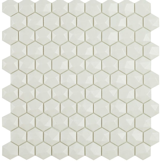 Malla de Gresite Decorativo Honey Diamante Blanco 31,5X29cm Vidrepur  - 1